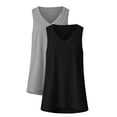 thumbnail image 5 of Htigea 2 Pack Tank Tops for Women Summer V Neck T Shirts Trendy Sleeveless Basic Tee Loose Fit 2025 Fashion Today Sales Black,M, 5 of 5
