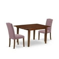 thumbnail image 2 of East West Furniture Milan 3-piece Wood Dining Set in Mahogany/Dahlia, 2 of 6