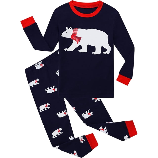 KikizYe Conjunto de pijamas para niños Pijamas para niños Pijamas navideños de manga larga para niños