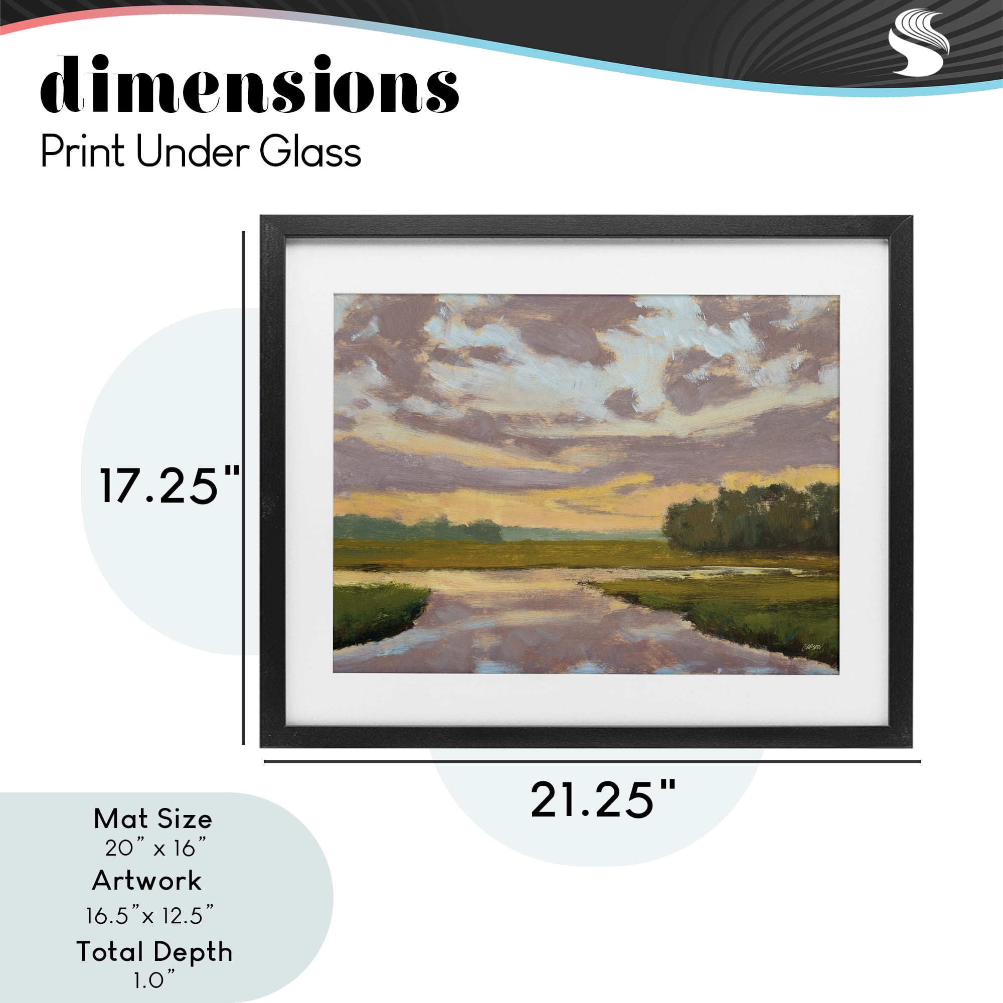 Stupell Industries Lowcountry Sunset Palette Black Framed Print Under Glass, design by Carson Overstreet