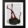thumbnail image 2 of Fab Funky 15x18 Black Modern Framed Museum Art Print Titled - Ostrich with Striped Leggings, 2 of 5