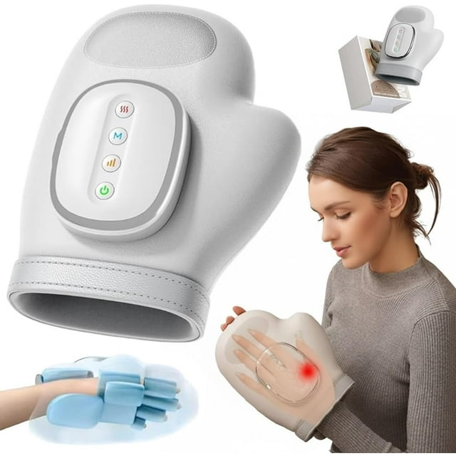 Hand Massager with Heat and Compression, Wireless Smart Hand Massagers for Mom Dad, Warmer Wrist and Finger Massagers with 3 Modes 4 Temperatures 5 Levels Intensities, 15 Min Timer
