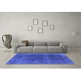 thumbnail image 3 of Ahgly Company Machine Washable Indoor Round Oriental Blue Industrial Area Rugs, 7' Round, 3 of 4