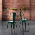 thumbnail image 3 of Set of 2 Dark Green Industrial Metal Dining Chairs 18 Inch Seat Height Stackable Indoor Outdoor, Lightweight Easy-Clean Surface, Easy Assembly, Durable Modern Design, 3 of 5