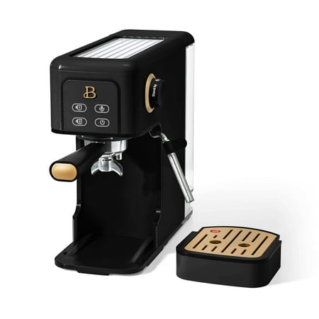 Beautiful Slim Espresso Machine with 20-Bar Pressure, Black Sesame by Drew Barrymore