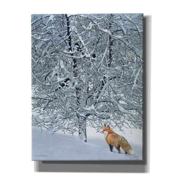 Epic Graffiti 'Fox In Snow' by Harro Maass, Canvas Wall Art, 26"x34"