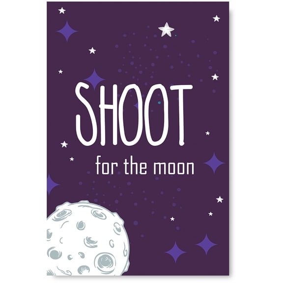 Awkward Styles Space Canvas Print Ready to Hang Picture Nursery Room Wall Art Kids Room Decor Shoot for the Moon Quotes for Kids Art Newborn Baby Room Wall Decor Space Wallpapers Made in USA