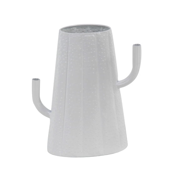 Decmode Modern Iron Cactus Vase, White, Multiple Sizes