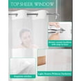 thumbnail image 4 of No Hook Shower Curtain with Snap-in Liner, Sage Green Mountain Waterproof Fabric Bathroom Curtains, Simple Ombre Abstract Marble Art Bath Curtains & Mesh Top Window 66"x72", 4 of 6
