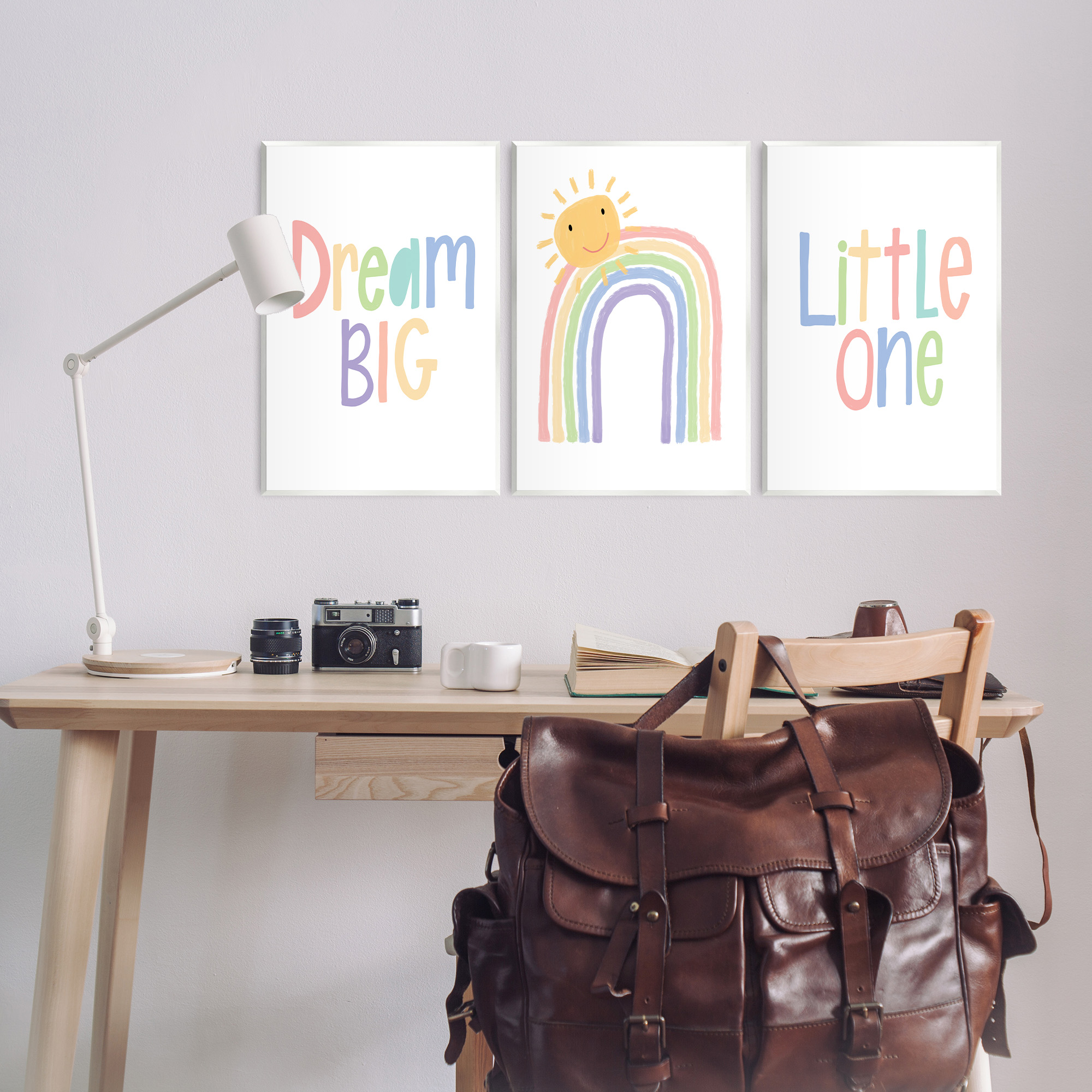 Stupell Industries Dream Big Little Illustration Typography Painting Unframed Art Print Wall Art, 13 x 19, Set of 3