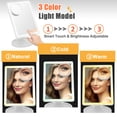 thumbnail image 3 of Unique Bargains 10X Magnifying Lighted Makeup Mirror Dual Power Supply Touch Screen White, 3 of 6