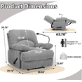 thumbnail image 3 of Alwalue Heavy Duty Oversized Recliner Chair for Big Man, Soft Fabric Overstuffed Recliner with Phone Holder, Large Comfortable Reclining Chair for Living Room Bedroom Nursery RV,Gray, 3 of 6