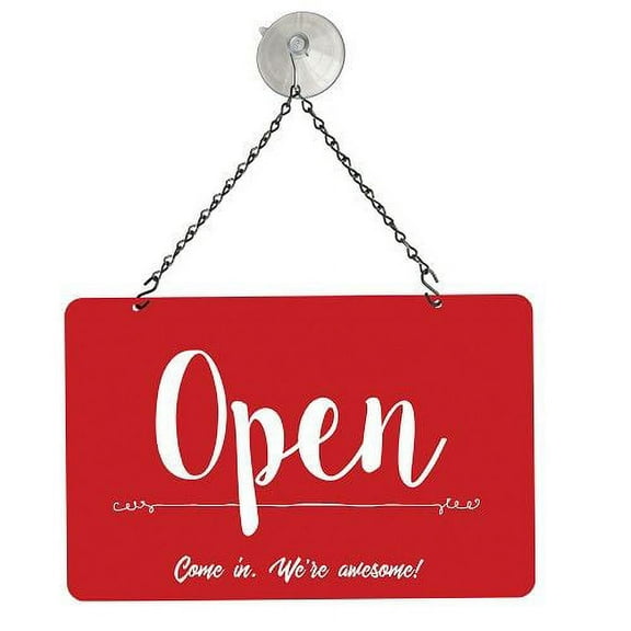 NAHANCO 12"W X 8"H MetalOpen/Closed Sign Kit, Red (Pack of 1)