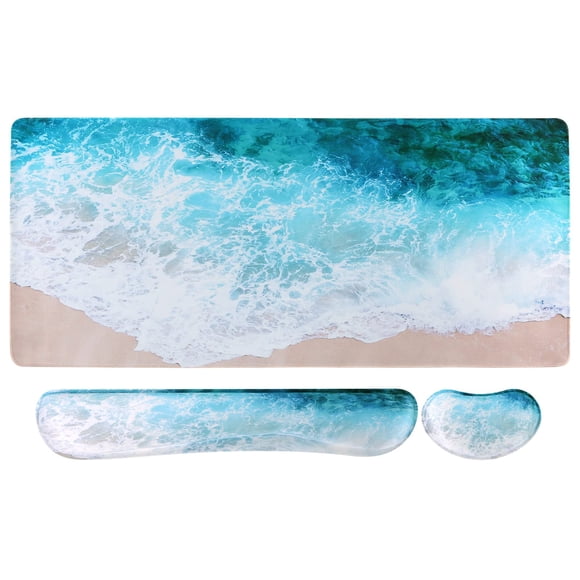 Set de 3 piezas iCasso con reposamuñecas y mousepad extendido 90x40 cm