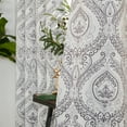 thumbnail image 3 of Curtainking 100% Blackout Curtains 84 in Grey Damask Medallion Window Curtains for Bedroom Grommet Thermal Insulated Drapes for Living Room Vintage Luxury Window Treatments Set 2 Panels, 3 of 7