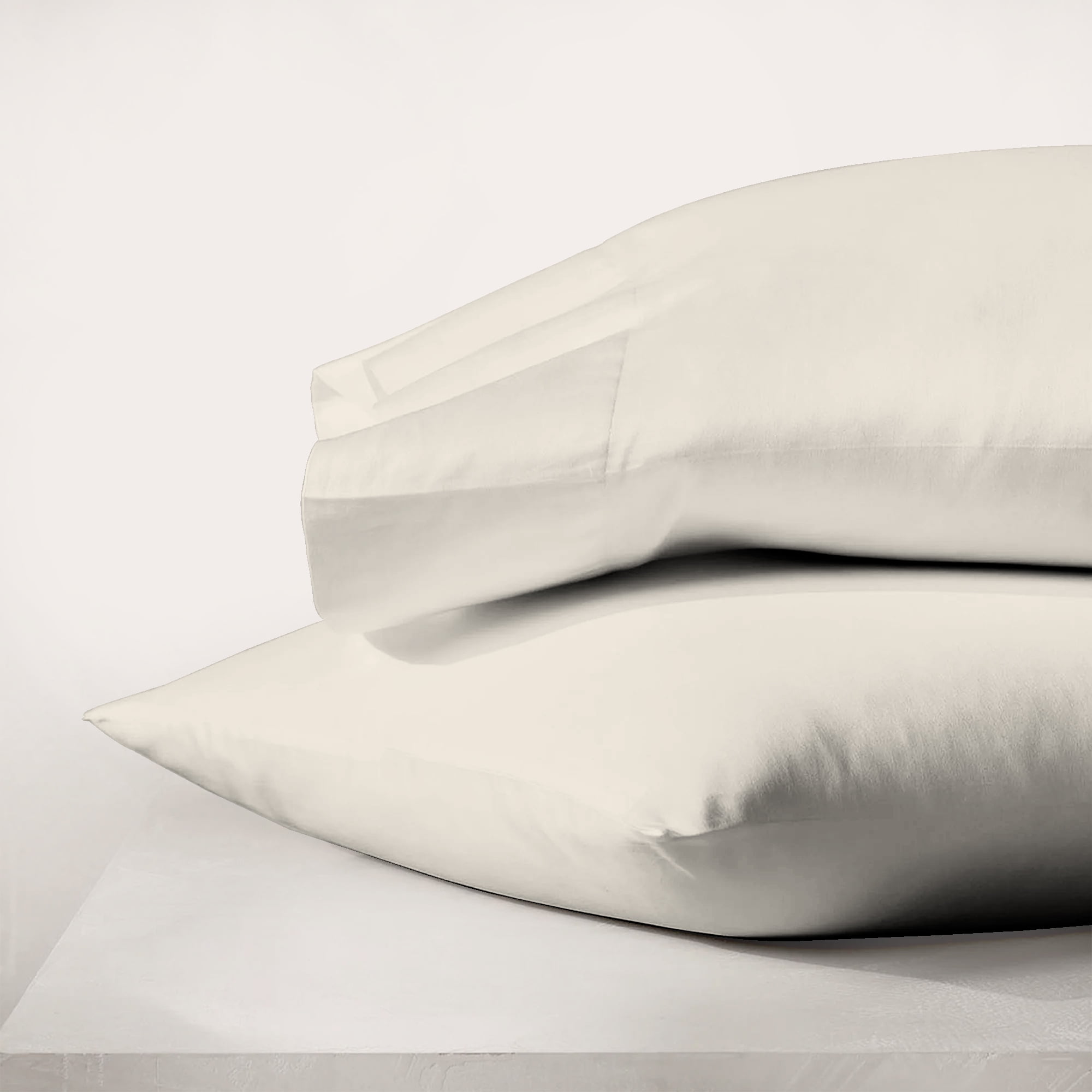 Purity Home 100% Organic Cotton King Ivory Percale Pillowcases, 300 Thread Count Breathable, Super Soft, & Cozy 2-Piece Set