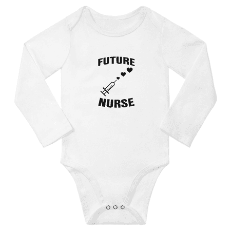 

Future Nurse Funny Baby Long Sleeve Clothes Bodysuits Infant Boy Girl Unisex (White 18-24M)