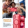 thumbnail image 3 of Magnetic Case for iPhone 16 Pro Max with Full Camera Protection [Compatible with Magsafe] [Translucent Matte] Protective Phone Case, Hot Pink,Red, 3 of 5