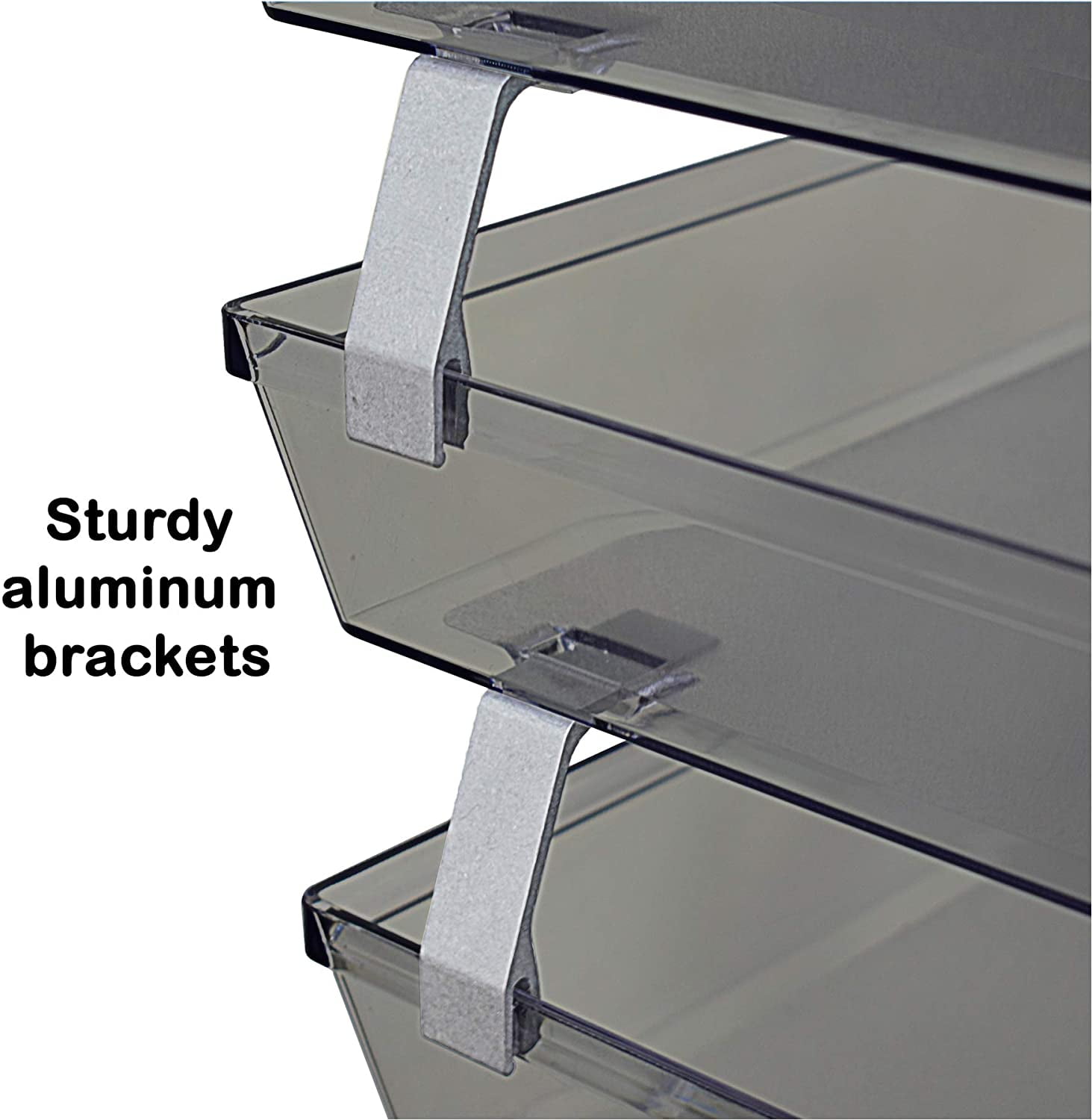 Acrimet Facility 3 Tier Letter Tray Front Load Plastic Desktop File Organizer (Smoke Color)