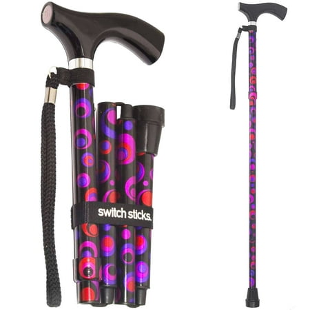 Switch Sticks Folding Walking Stick, Circles