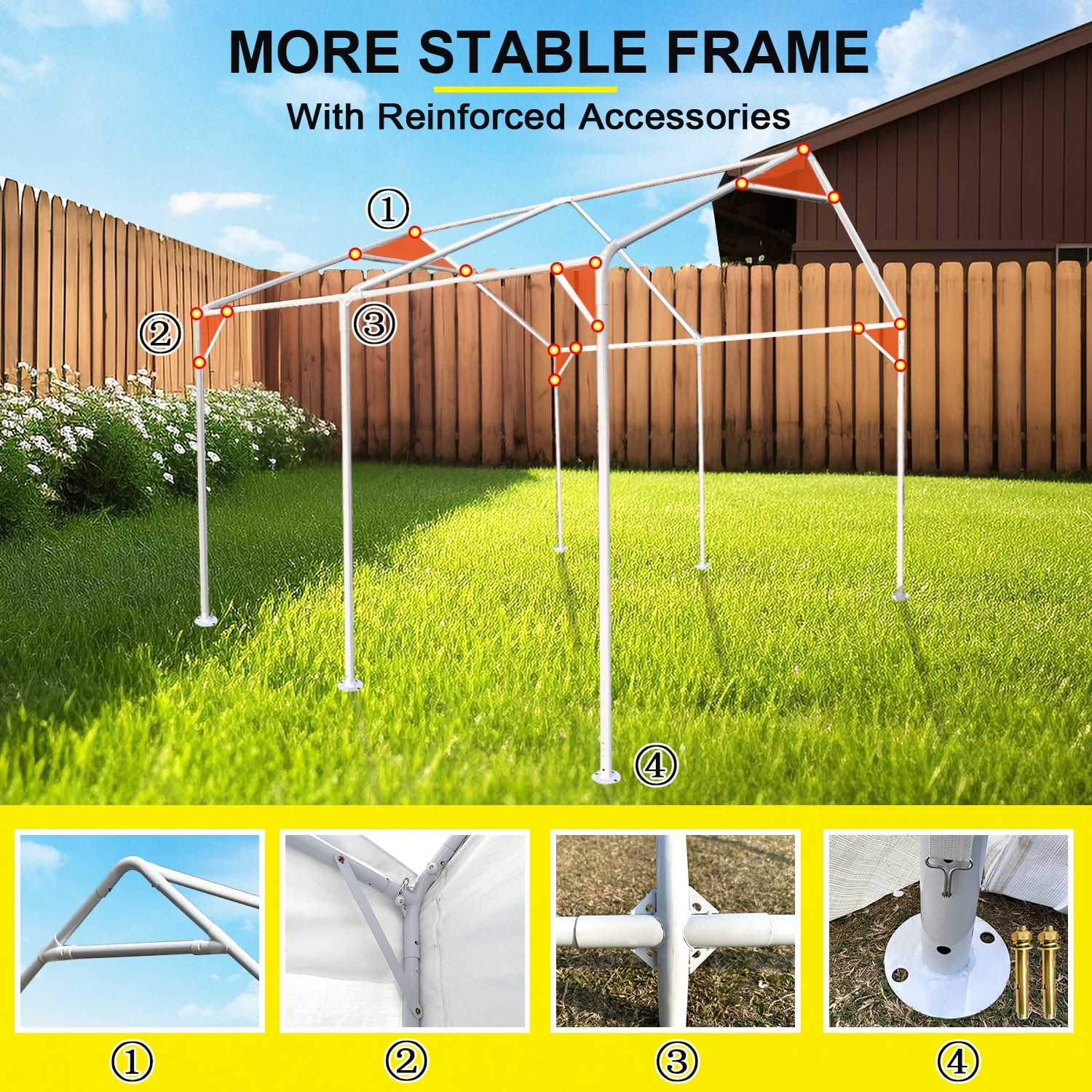 Rainproof Portable Paint Booth 10X10X9FT Spray Booth with 4pcs Mesh Windows & Floor for Painting Auto Parts, Furnitures and Other Items (White)