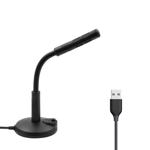 HYFAI Micro de Bureau USB avec Bouton Marche/arrêt pour Ordinateur Portable
