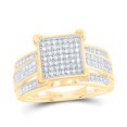 thumbnail image 1 of Bague Carrée en Or Jaune 10kt pour Femmes avec Diamants Ronds 1/3 Cttw, 1 of 1