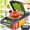 18-in-1 Set - Gray Model, variant on 9/18pcs multifunctional vegetable slicer & chopper set. Interchangeable stainless steel blades & shredders. Includes drain basket & hand protector. For potatoes, carrots, cucumbers.