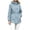 Light Blue 17, variant on Karymi Rain Jacket Women Solid Drawstring Waist Hooded Jacket, Long Sleeve Elastic Cuff Snap Button Front Outdoor Mid-Length Coat with Slant Pockets Jackets for Women