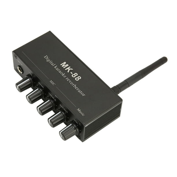 Mezclador de Karaoke, Reverberador de Karaoke Volumen Ajustable Aleacio de Aluminio 5 Diales Giratorios DC 12V Para DJ Música para fiesta