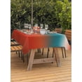 thumbnail image 3 of Outdoor Tablecloth with Umbrella Hole for Patio/Picnic/Party/Camping, Red Teal Ombre Waterproof Table Cloth Rectangle Table Cover Washable, Modern Gradient Abstract Art (54"x 80"), 3 of 8