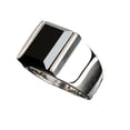 thumbnail image 1 of Minnieouse Anillo de acero de titanio Rectangular Joyería artificial Acero Moda Dedo Onyxes Personalidad Lujo Regalos de moda Ropa, zapatos y accesorios Miscelánea Plata piedra negra Minnieouse AP015066-02, 1 of 6