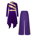 thumbnail image 1 of Moggemol Robe de Danse à Manches Longues pour Filles, Tunique de Danse Lyrique et Pantalon Grand Violet 8, 1 of 6