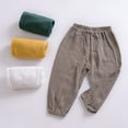 thumbnail image 3 of Bullpiano Toddler Girl Boy Cotton Long Harem Pants Kids Casual Solid Bottoms Trousers 1-7T, 3 of 8