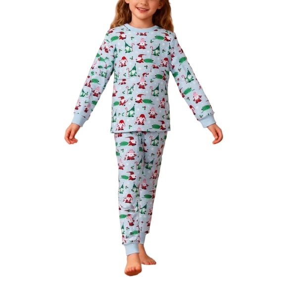 HCYSFG Boys Christmas Pajama Sets Graphic Print 2 Piece Long Sleeve Crewneck Lounge Set Top And Pants Sleepwear Sets