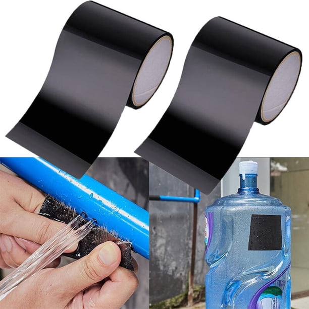Ruban de scellage étanche en Fiber Super forte de 150cm, 2 pièces, bande de réparation adhésive auto-fixante, Double face, réseaux de bobinesBlack10cmx50cm&1Pcs He Qiyong unisex