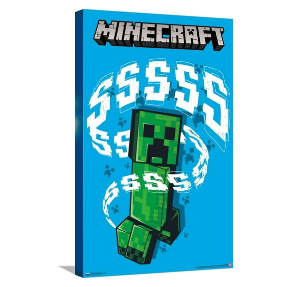 Minecraft - Creeper SSS Canvas Wall Poster, 14.725" x 22.375"
