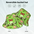 thumbnail image 5 of Bingfone Cute Green Frog Bucket Hat For Men Women,Packable Reversible Printed Sun Hats,Fisherman Outdoor Travel Hiking Beach Caps, 5 of 9