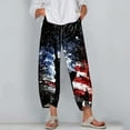 thumbnail image 3 of Hvot&aat Women's Harem Pants Red Galaxy Nebula Independence Day Printed Trousers High Waisted Jogger, 3 of 5
