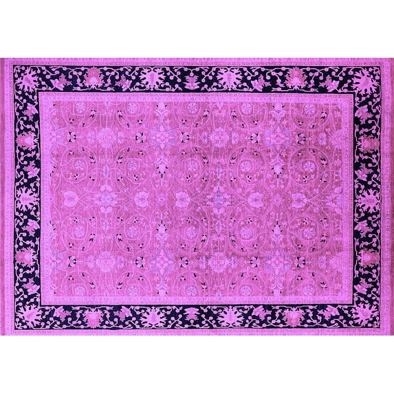 Ahgly Company Indoor Rectangle Oriental Purple Industrial Area Rugs, 5' x 8'