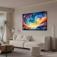 thumbnail image 3 of Mother And Daughter Gazing At A Starry Night Sky A Radiant Cosmic Orb And A Forest Of Vibrant Hues Canvas Poster Bedroom Decor Sports Landscape Office Room Decor Gift,Frame-style,20x30inch(50x75cm), 3 of 8