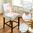 thumbnail image 4 of Red Sage Green Coastal Bar Stool Cover Set of 2, Summer Beach Coral Shell Ocean Stretch Bar Chair Cover, Removable Washable Pub Counter Stool Chair Slipcover for Kitchen Dining Room Pub Cafe, 4 of 9