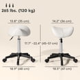 thumbnail image 3 of HOMCOM Saddle Salon Stool Adjustable Swivel Massage Spa Beauty Stool White, 3 of 10
