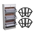 thumbnail image 1 of 4Pcs/Set Home Furniture Hinge Shoes Drawer Cabinet Flip Replacement Plate Frame Turning Rack Accessory, 1 of 7