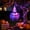 Purple, variant on Halloween Witch Hat Light Up Jagged Decor, LED Glowing Hanging Witch Hat for Yard Porch Tree Garden Party Holiday Decoration