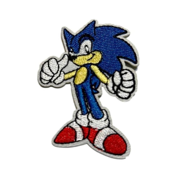 Sonic The Hedgehog Character Standing 2 3/4 Inches Tall Embroidered Iron On Patch
