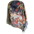 thumbnail image 2 of The Magic Scarf Company  Reversible Sueded Floral Art Print Button Shawl (Women), 2 of 6