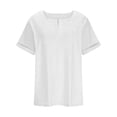 thumbnail image 5 of vigerkar Summer Cotton Plus Size Tops for Women Trendy Short Sleeve V Neck Loose Blouse Workout Basic Comfy T Shirts Tees (White, 5XL), 5 of 5