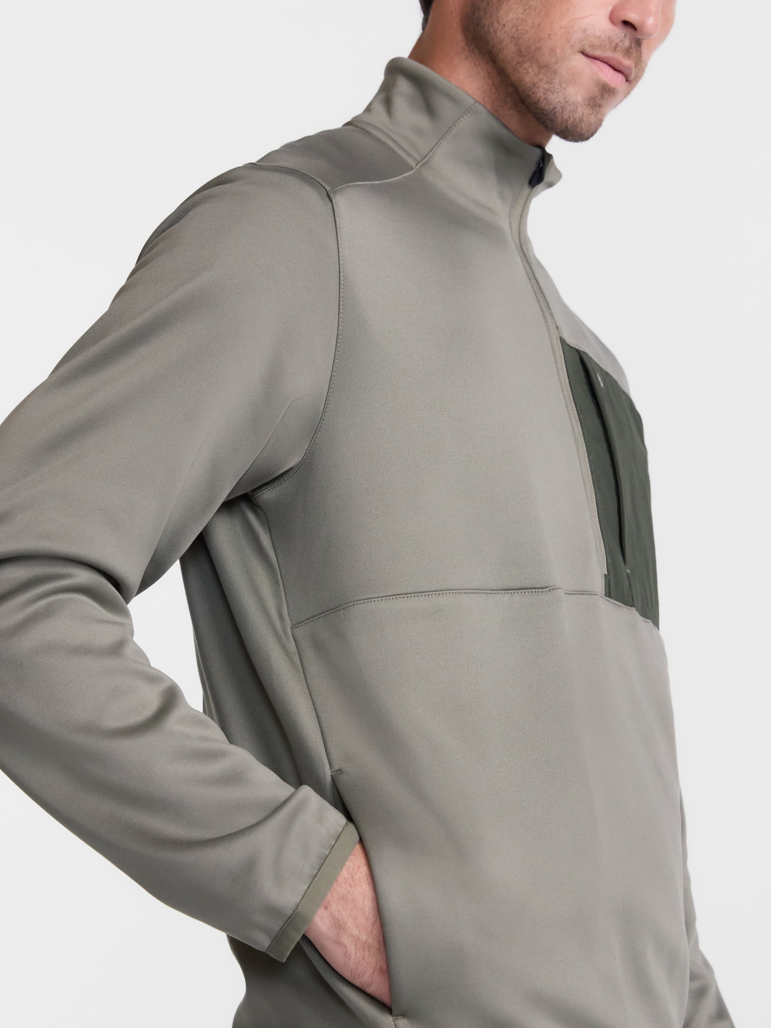 Ozark Trail Men's Half Zip Pullover with Long Sleeves, Sizes S-3XL