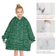 thumbnail image 6 of Math Equations Math Notes Green Pattern Blanket Hoodies for Kids 6-13YR Oversize Wearable Blanket Hoodies for Boys Girls Teens, 6 of 7